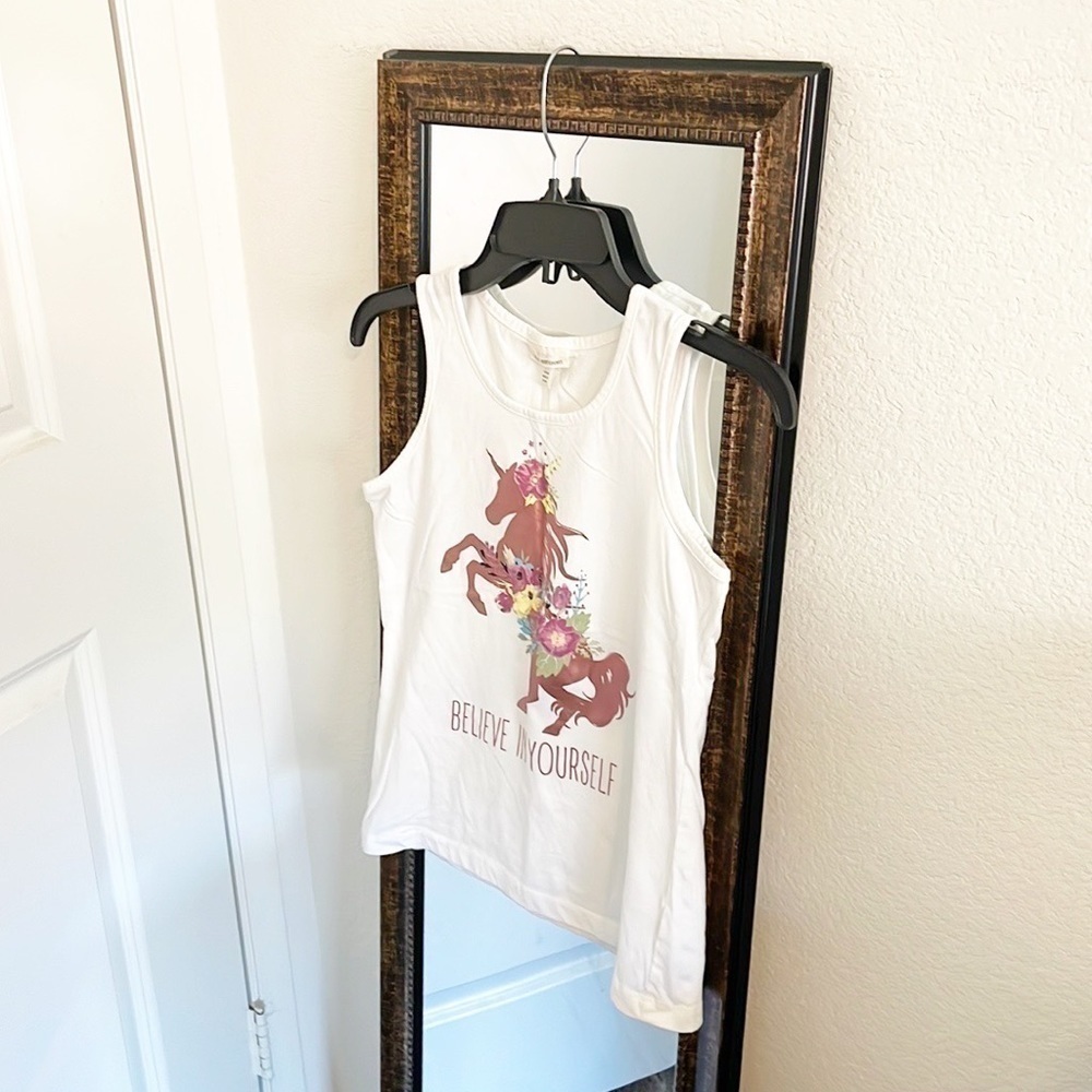 Self Esteem Believe In Yourself unicorn horse girls tank top